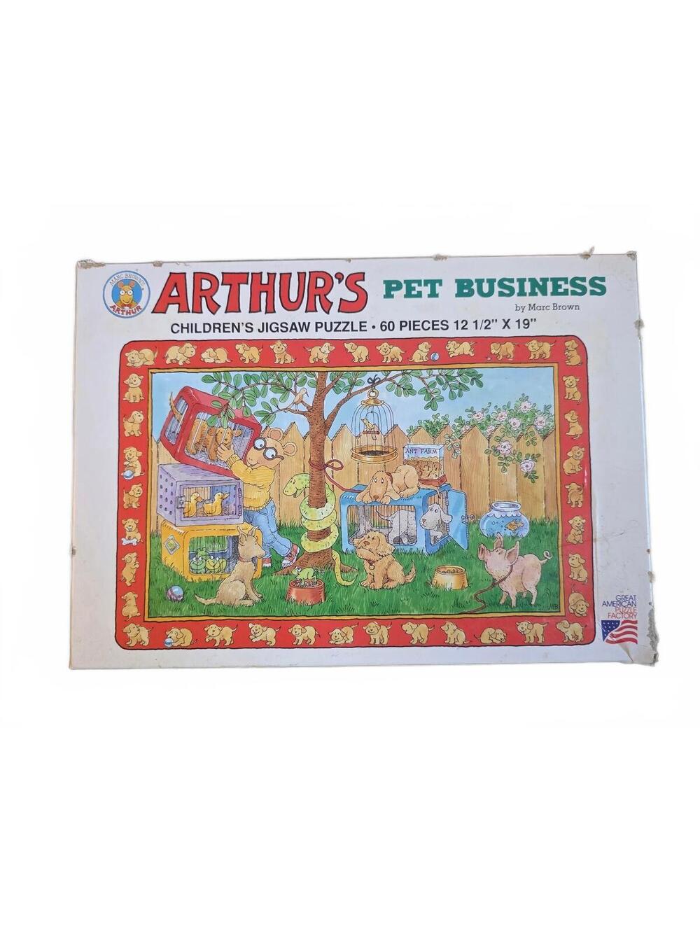 Vintage 1990s Arthur's Pet Business Jigsaw Puzzle Marc Brown 60 Pc Sealed